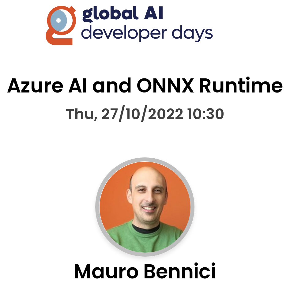 spot di Mauro Bennici per il talk al Global AI developer Days 2022