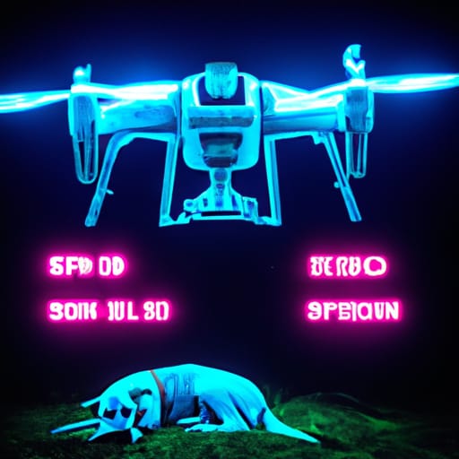 Un drone sta analizzando il comportamento di un cane.