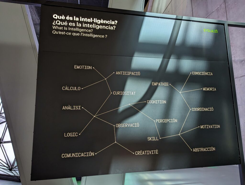 Forme di Intelligenza, foto scattata al museo della scienza di Barcellona